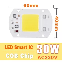 Dioda LED moduł COB do halogena 30W/230V zimna lub ciepła + pasta
