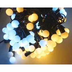 Lampki choinkowe diodowe kulki 300 LED-20m białe ciepłe i zimne kulki